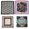 2015 fashion vintage style 100% silk digital print beautiful flower pocket square plain square hijab